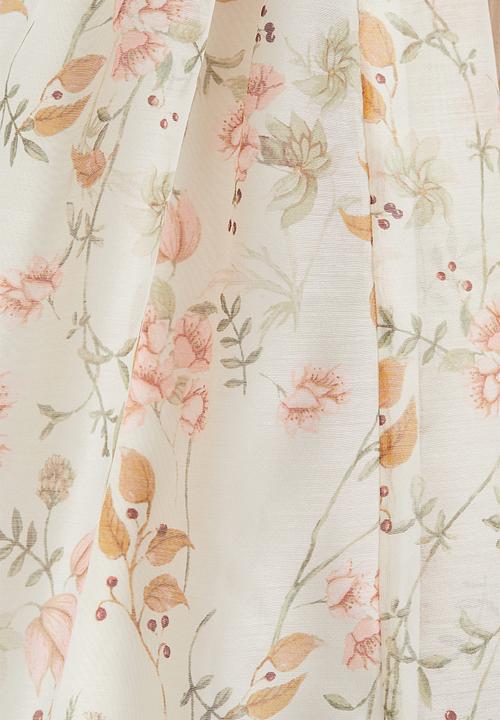 H&M - Butterfly-sleeved dress - cream/floral 