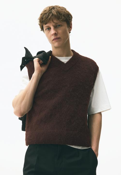 H&M - Loose fit fluffy sweater vest - dark brown