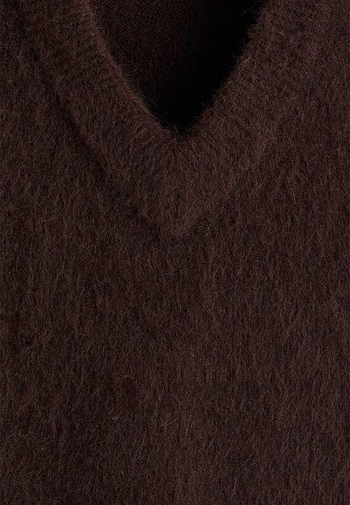 H&M - Loose fit fluffy sweater vest - dark brown