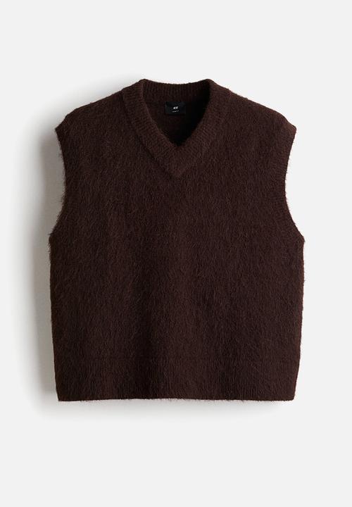 H&M - Loose fit fluffy sweater vest - dark brown