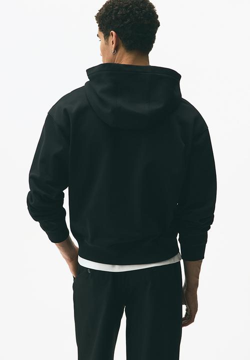 H&M - Loose fit boxy-style zip-through hoodie - black