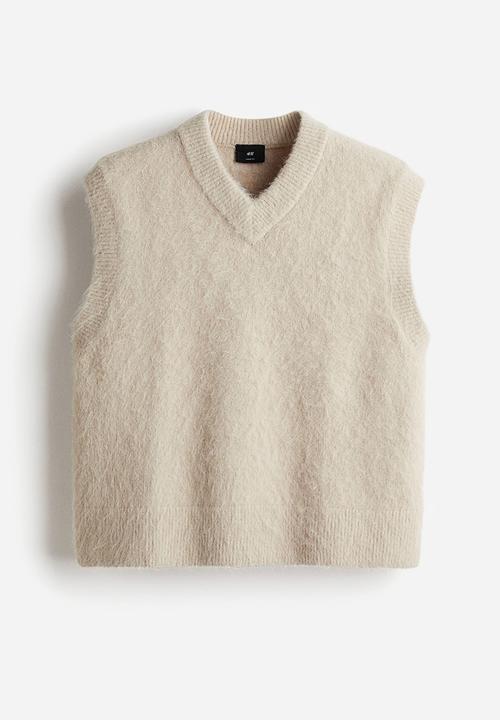 H&M - Loose fit fluffy sweater vest - light beige