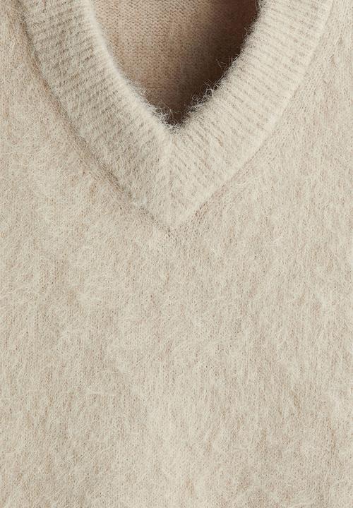 H&M - Loose fit fluffy sweater vest - light beige