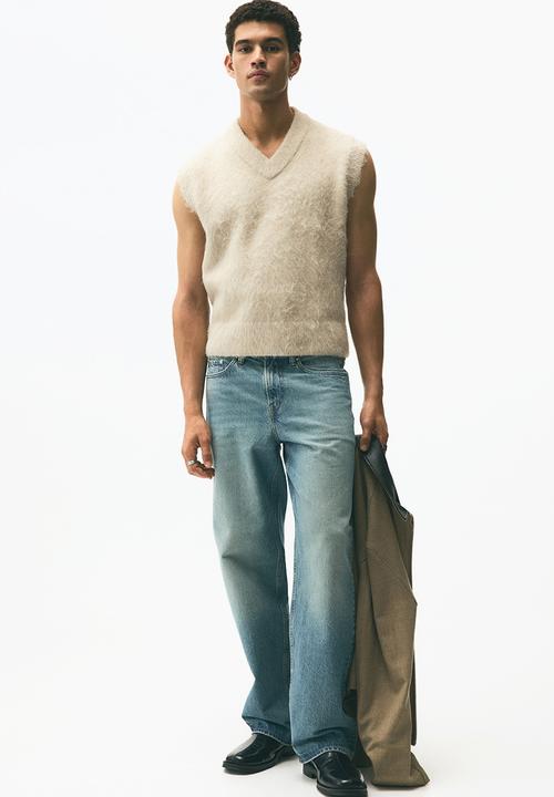 H&M - Loose fit fluffy sweater vest - light beige