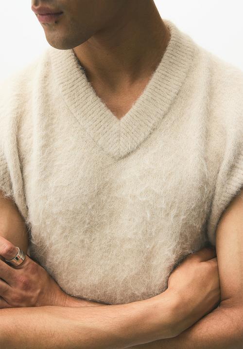 H&M - Loose fit fluffy sweater vest - light beige