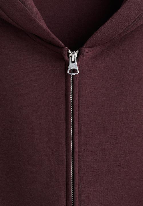 H&M - Loose fit scuba zip-through hoodie - dark plum purple