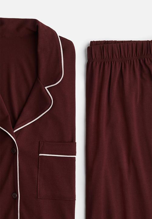 H&M - Viscose-blend pyjamas - burgundy