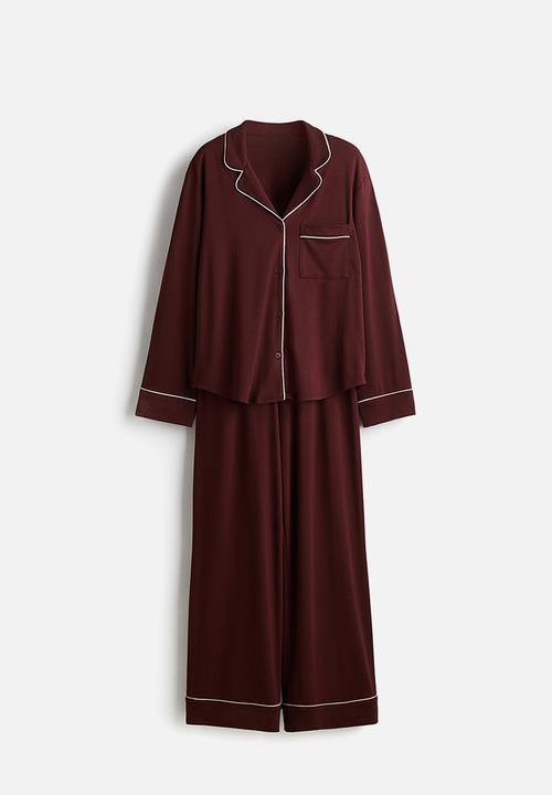 H&M - Viscose-blend pyjamas - burgundy