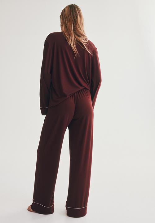 H&M - Viscose-blend pyjamas - burgundy