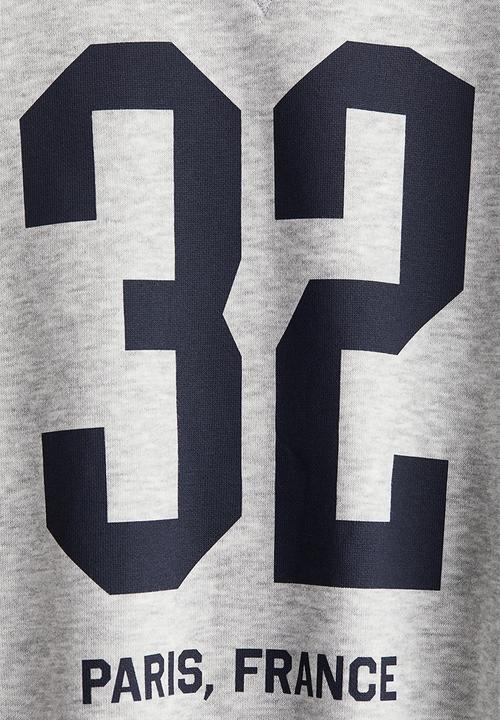 H&M - Motif-detail sweatshirt - grey marl/32