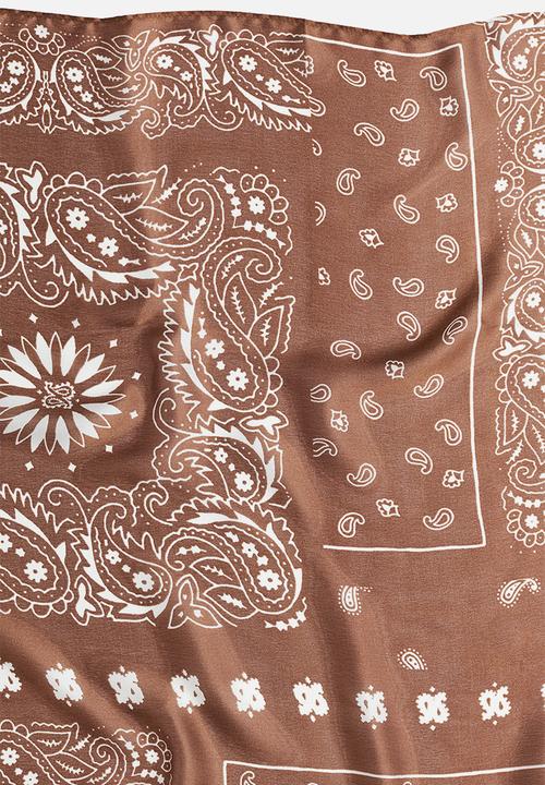H&M - Patterned scarf - brown paisley pattern