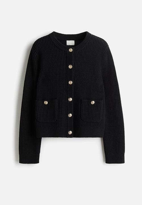 H&M - Rib-knit cardigan - black