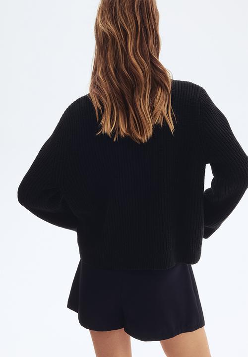 H&M - Rib-knit cardigan - black