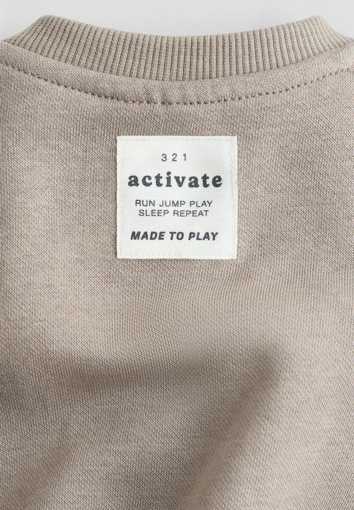 H&M - 2-piece brushed-inside sweatshirt set - mole/run jump play