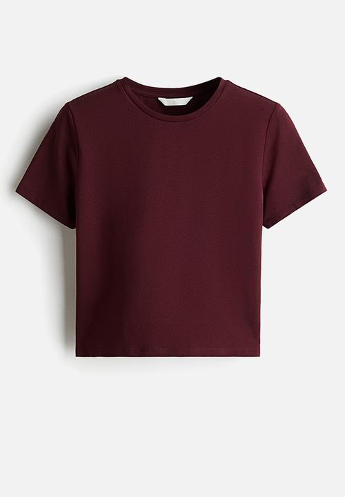 H&M - Short T-shirt - burgundy