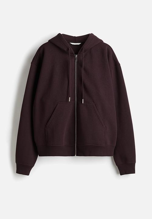 H&M - Zip-through hoodie - burgundy