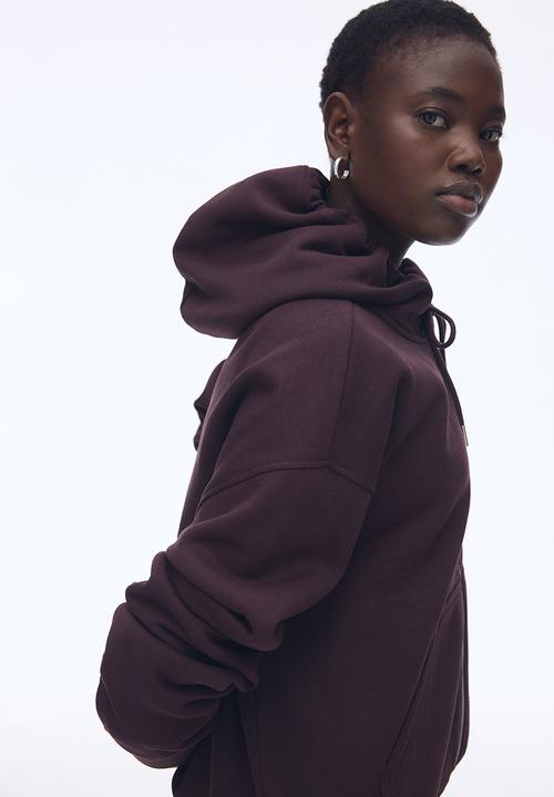 H&M - Zip-through hoodie - burgundy