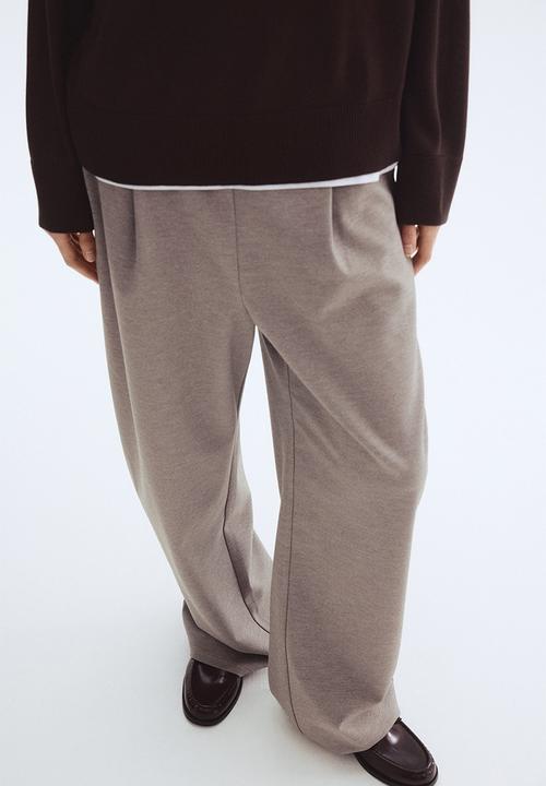 H&M - Wide trousers - greige marl 