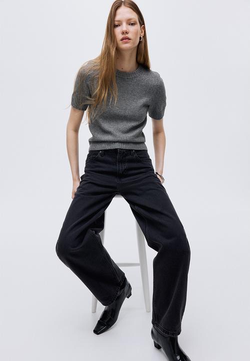 H&M - Baggy high jeans - black washed out