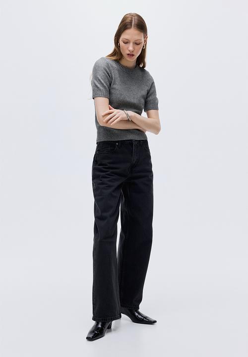 H&M - Baggy high jeans - black washed out