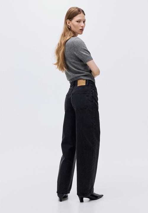 H&M - Baggy high jeans - black washed out