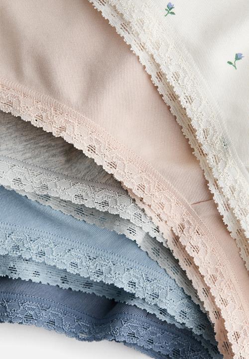 H&M - 5-Pack cotton hipster briefs - white & blue floral