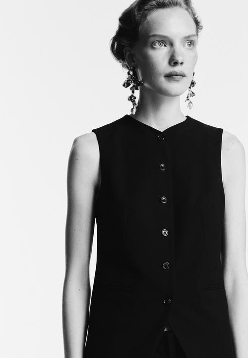 H&M - Long waistcoat - black