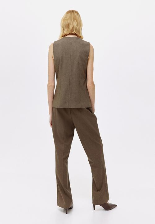 H&M - Long waistcoat - dark mole