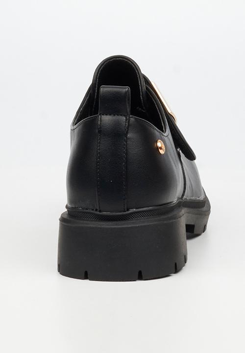 Miss Black - Tipsy 9 crossover buckle chunky loafer - black