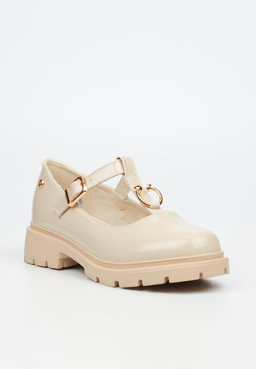 Miss Black - Tipsy 10 mary jane chunky loafer - bone