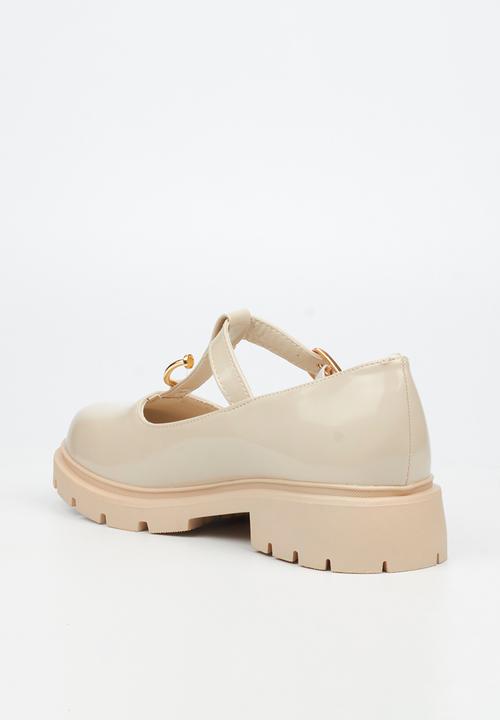 Miss Black - Tipsy 10 mary jane chunky loafer - bone