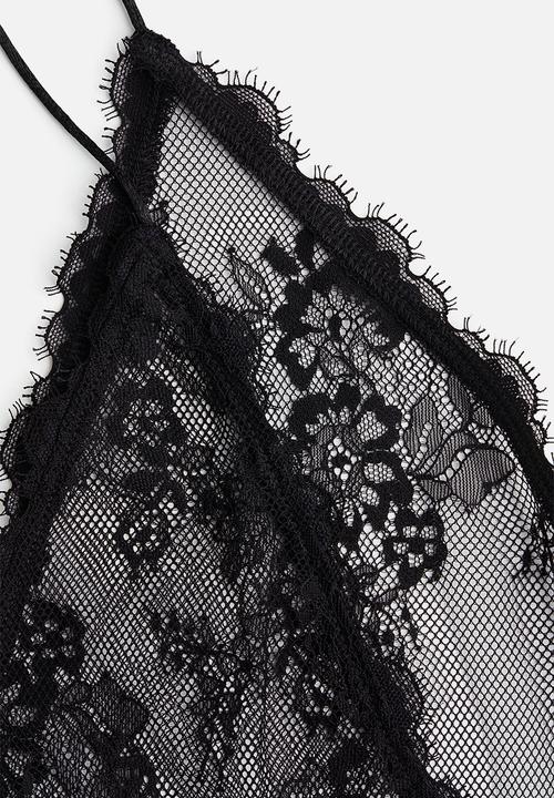 H&M - Lace strappy top - black