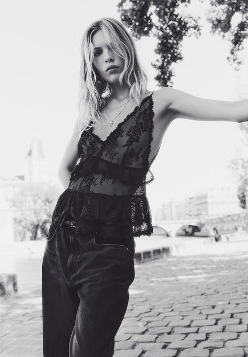H&M - Lace strappy top - black