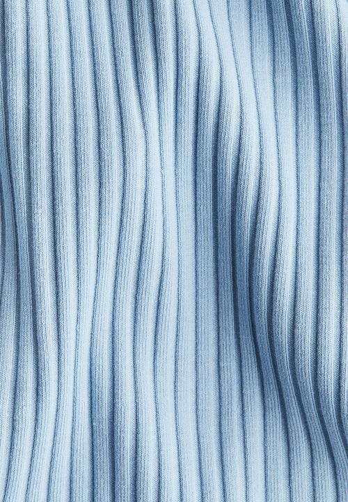 H&M - Ribbed collared top - light blue 