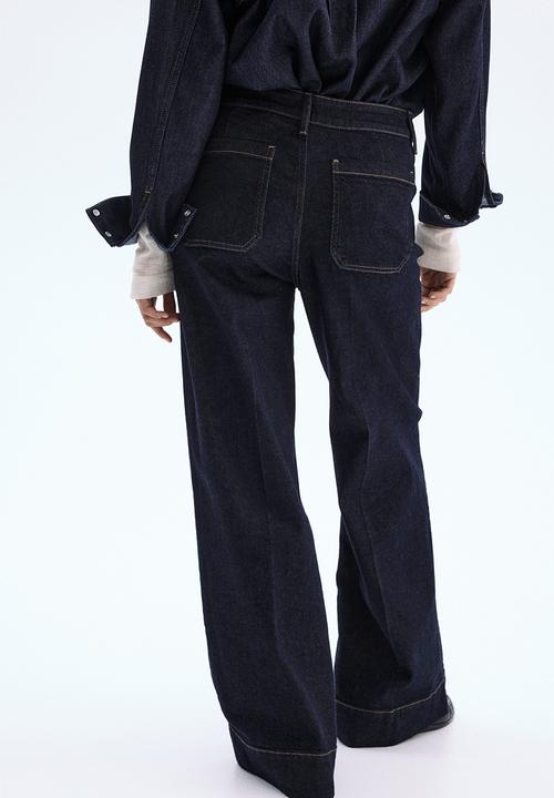 H&M - Wide high jeans - dark denim blue