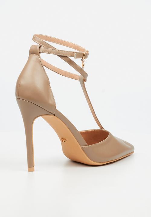 Miss Black - Lola 64 strappy ankle heel - taupe