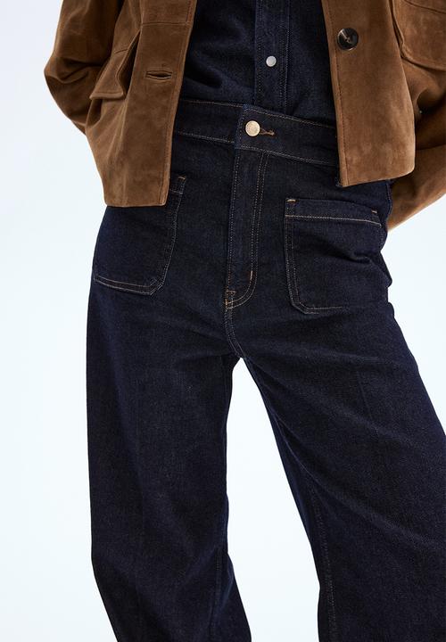 H&M - Wide high jeans - dark denim blue