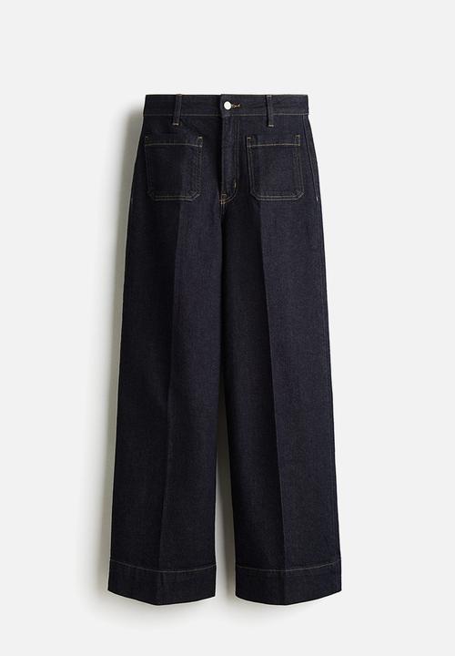 H&M - Wide high jeans - dark denim blue