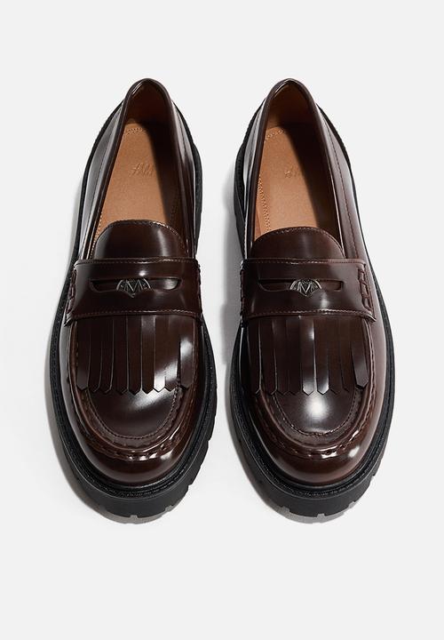 H&M - Fringe-trimmed loafers - dark brown