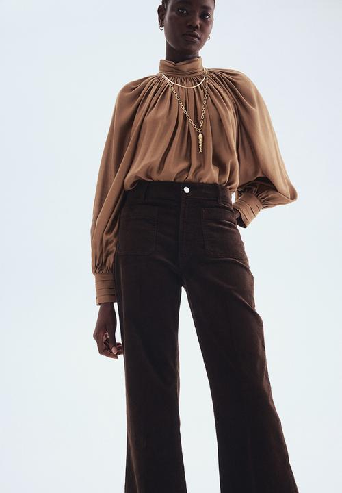 H&M - Flared corduroy trousers - dark brown
