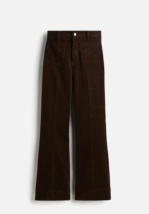 H&M - Flared corduroy trousers - dark brown