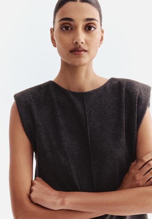 H&M - Knitted top - dark grey marl 