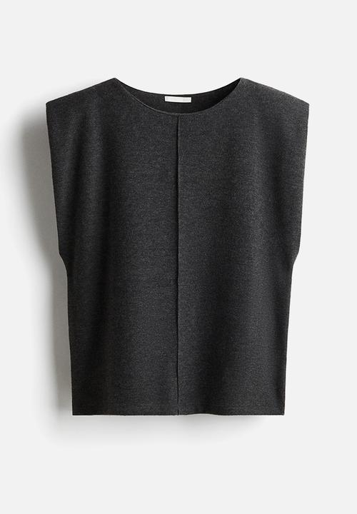 H&M - Knitted top - dark grey marl 