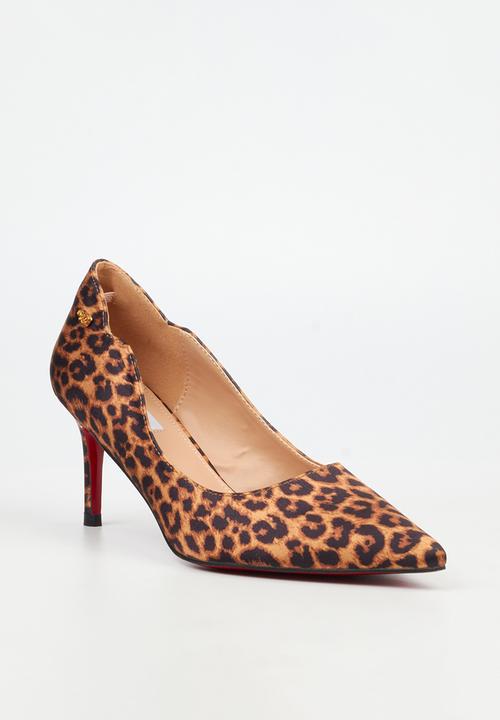 Miss Black - Nola 6 scallow low heel - leopard