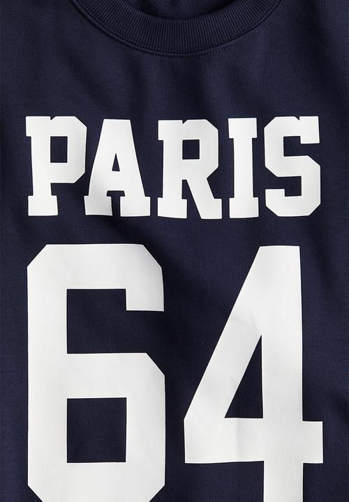 H&M - Text-motif sweatshirt - navy blue paris