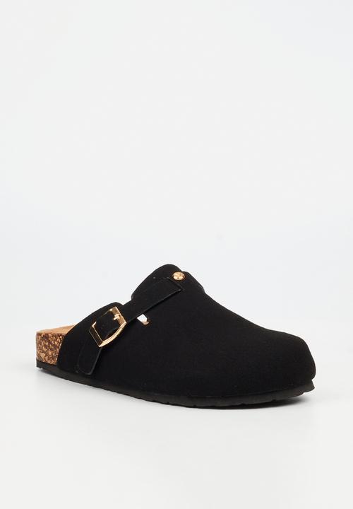 Viabeach - Qork 12 cork buckle slipper - black
