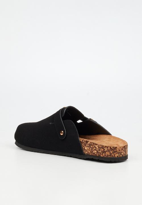 Viabeach - Qork 12 cork buckle slipper - black
