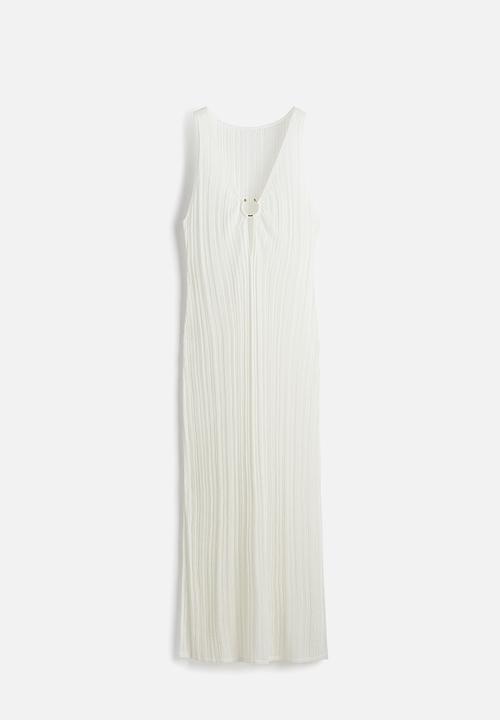 Rib-knit beach dress - white - 1271310005