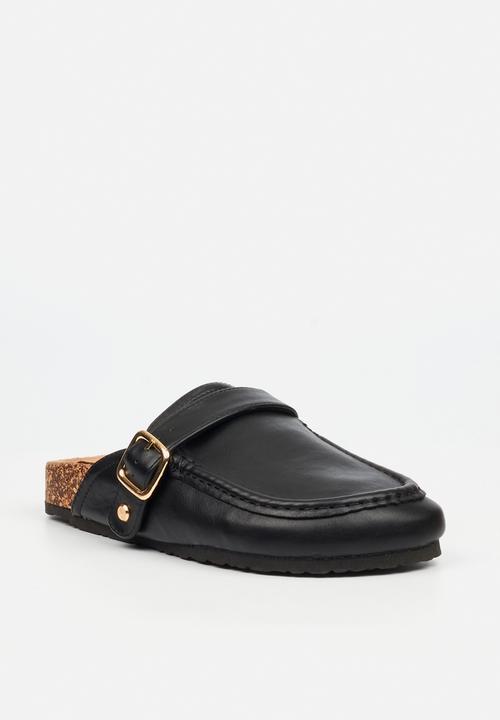 Viabeach - Qork 13 cork buckle slipper - black