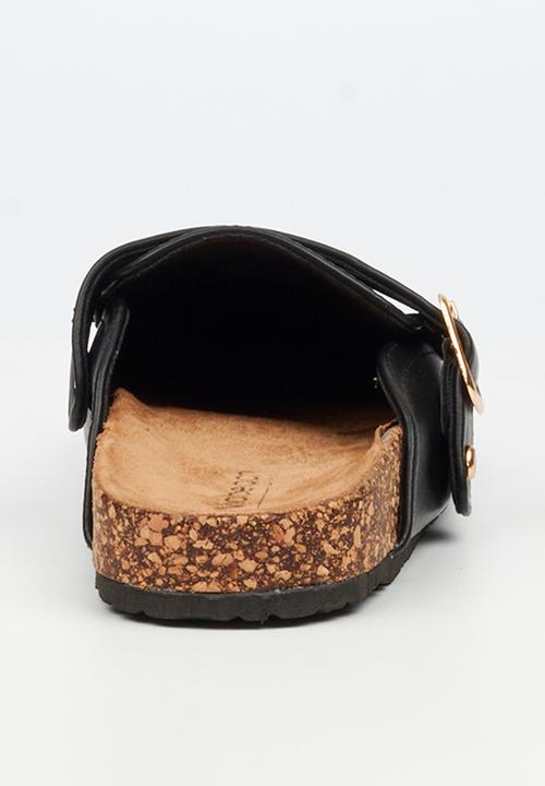 Viabeach - Qork 13 cork buckle slipper - black